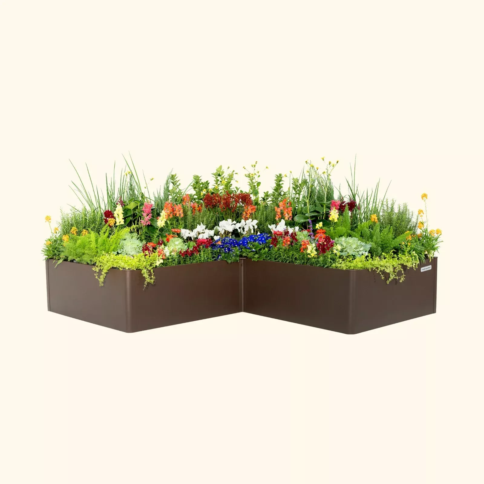 17″ Tall Modern 83″ x 83″ L - Shaped Metal Raised Garden Bed