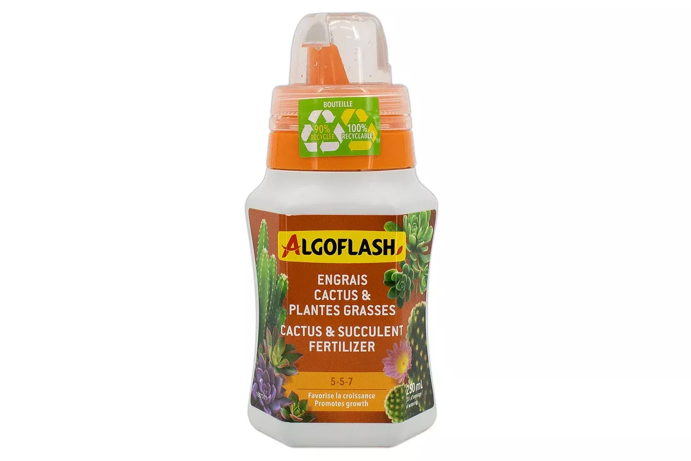 Algoflash liquid fertilizer for cactus and succulents 5-5-7