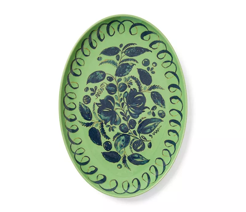 Amalfi Green Oval Tray 40CM x 28CM