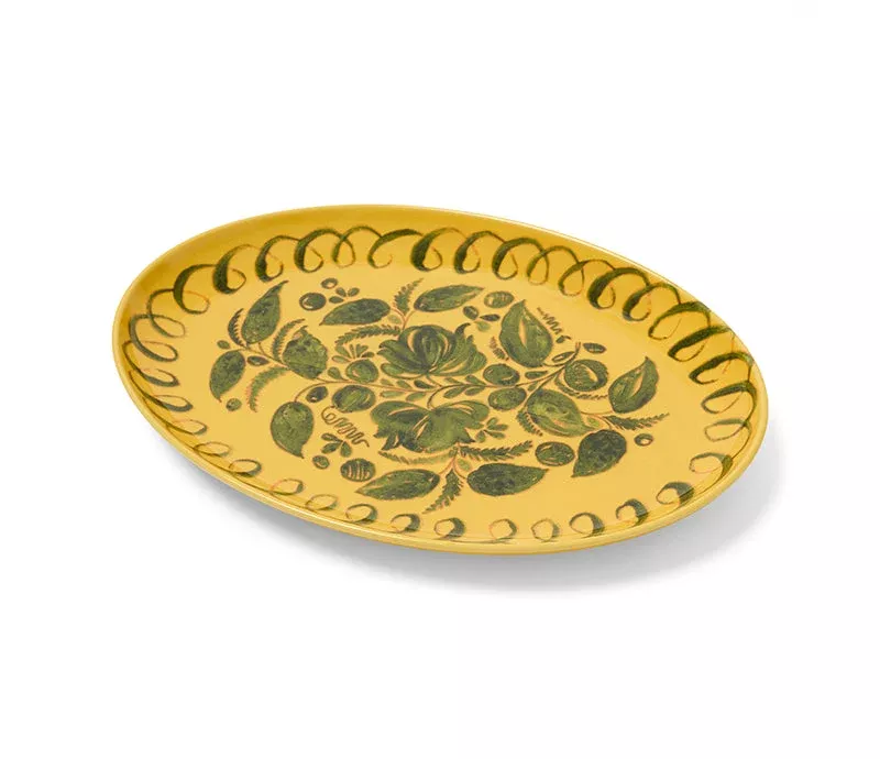 Amalfi Mustard Oval Tray 40CM x 28CM