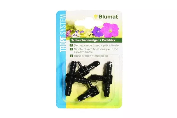 Blumat - 4 Piece Blister Pack - Essential 8mm Tee and Elbow Connectors