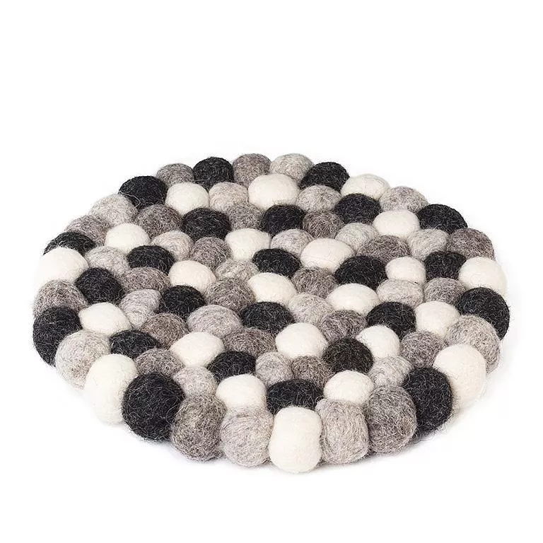 Felt Ball Trivet 8" Grey