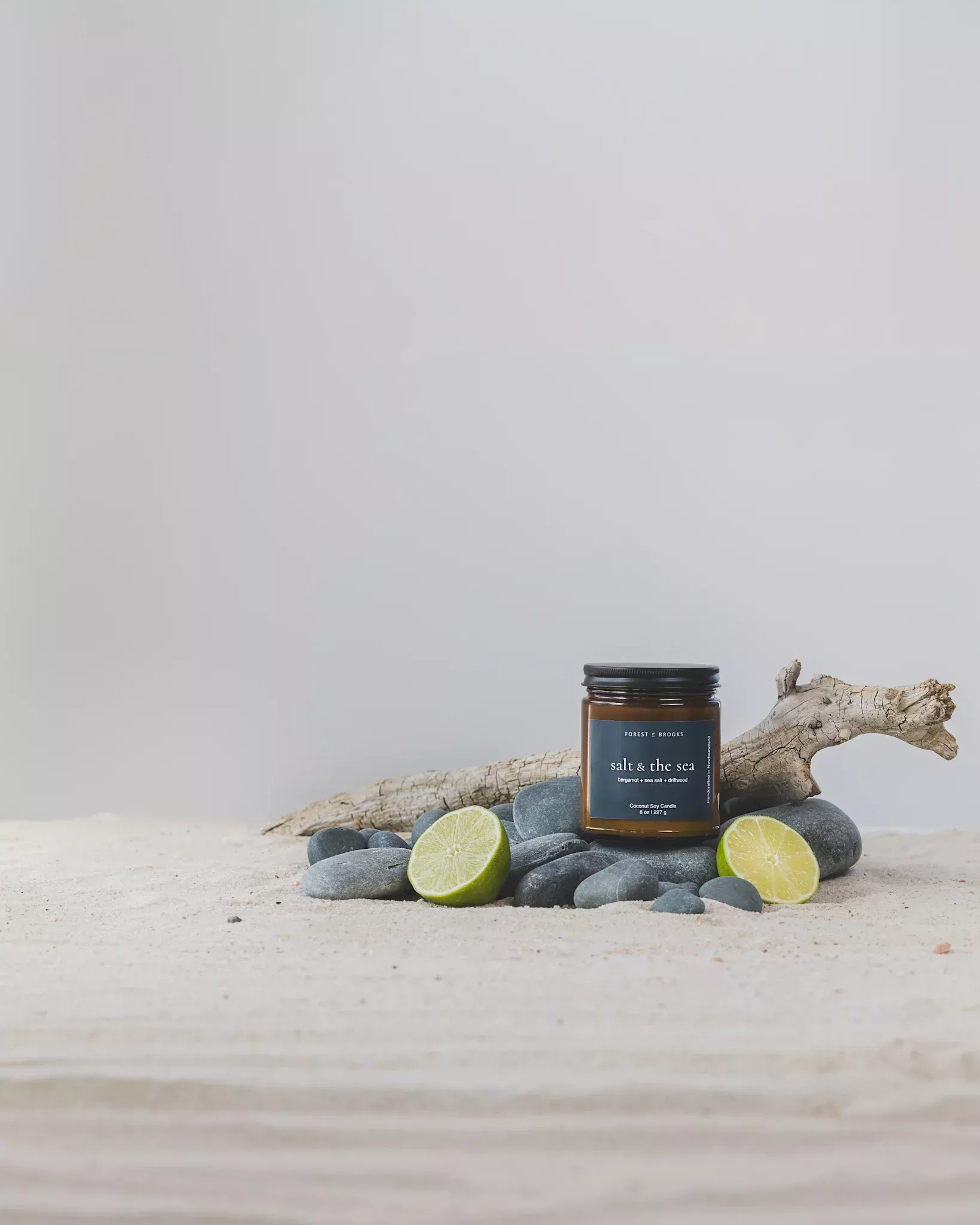 Forest & Brooks wooden wick candle - salt & the sea