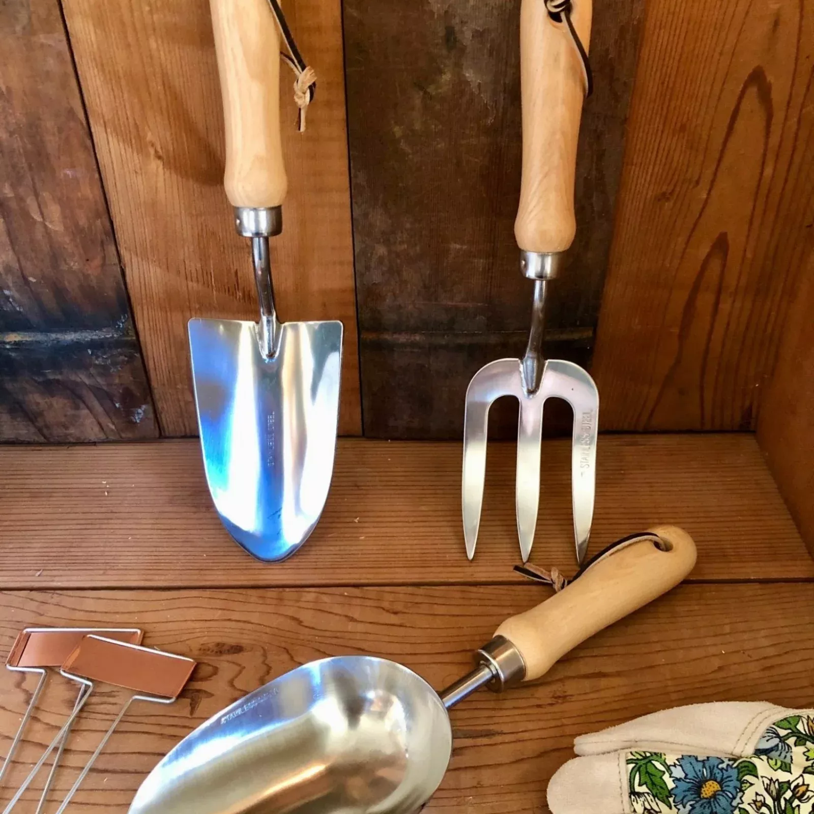 Garden Hand Tool Set - Hardwood and Stainless