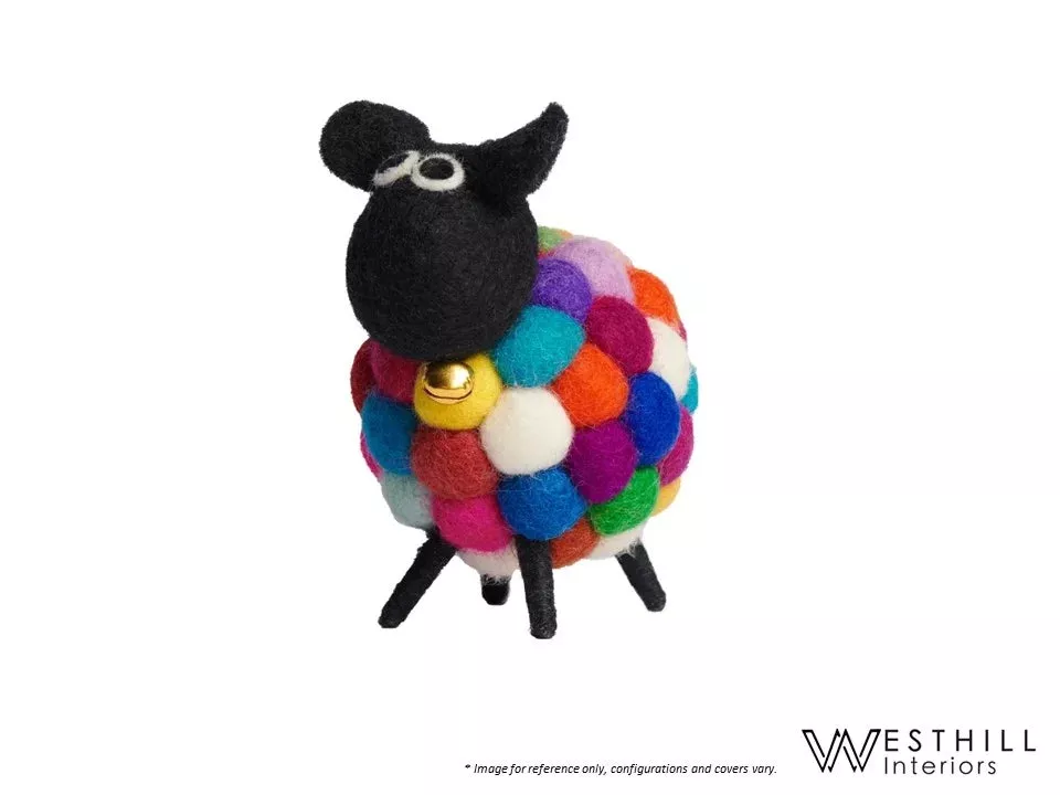 MODWOOL Felt Ball 3.5 Inch Tall Sheep Multicolor