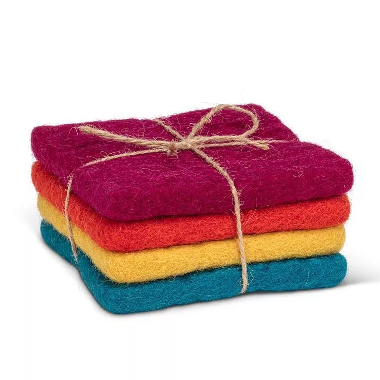 S/4 Sq Coasters-Mixed-4"Sq