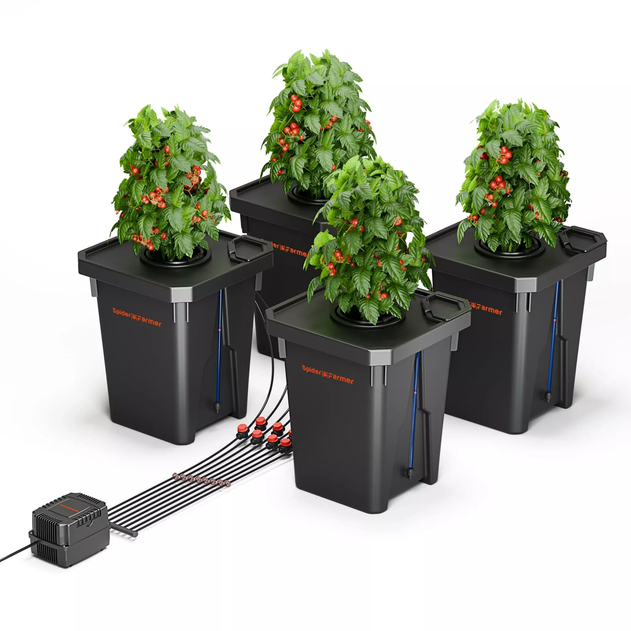 Spider Farmer - 7 Gallon DWC Hydroponic System with Top Drip Kit – 4 Buckets