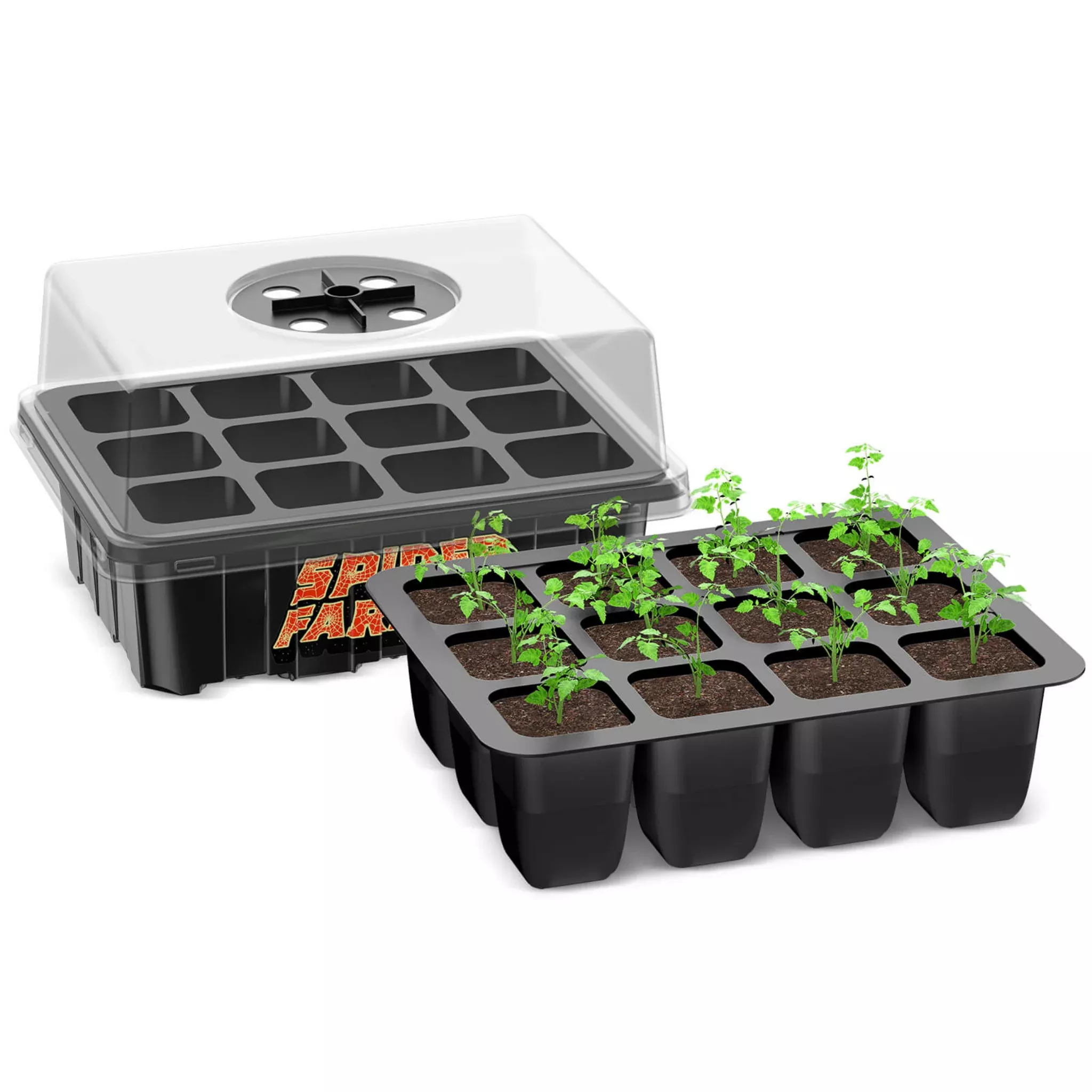 Spider Farmer - Seed Starter Tray Kit 4-Pack with Dome for Seed Germination