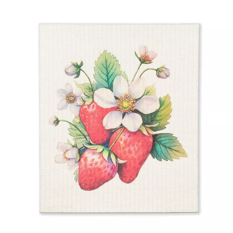 Strawberry Dishcloth 6.75x7.5"L