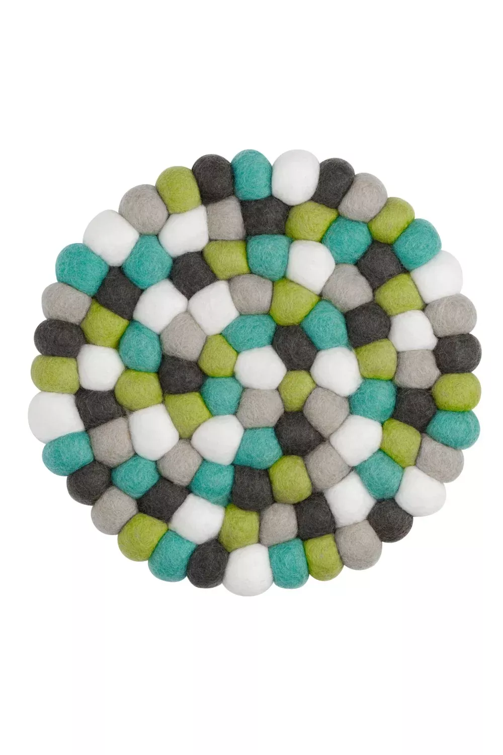 Torre & Tagus Felt Ball 8" Trivet (Teal/Green/Grey/White)
