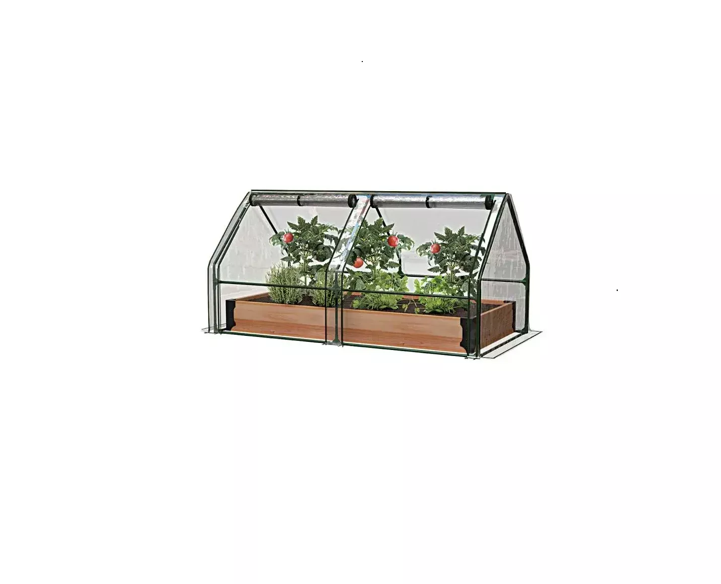 Urban Gardener Mini Dual Greenhouse + Insect Screen Cover for Raised Garden Beds, 72"W X 36"D X 36"H