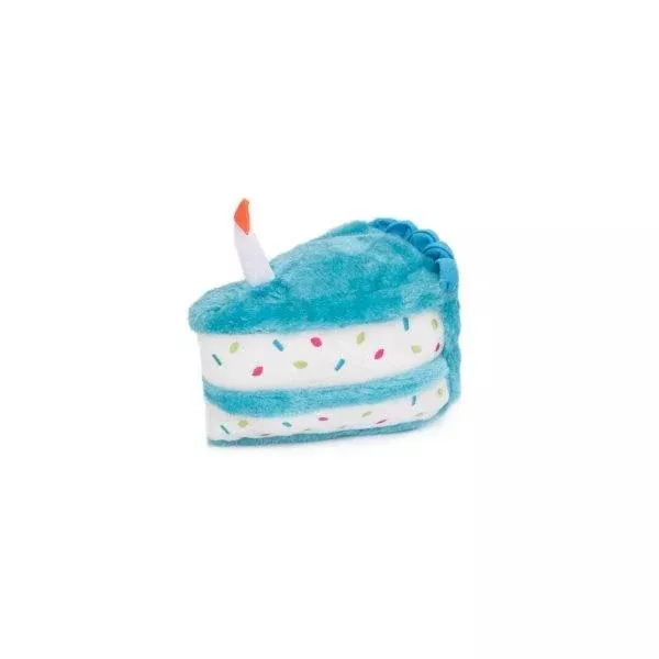 ZippyPaws NomNomz Plush Blue Birthday Cake Dog Toy